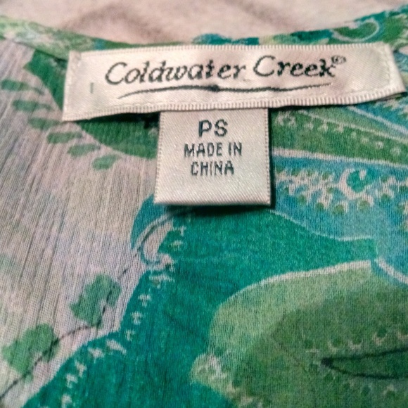 Coldwater creek sheer button up blouse - Picture 4 of 5